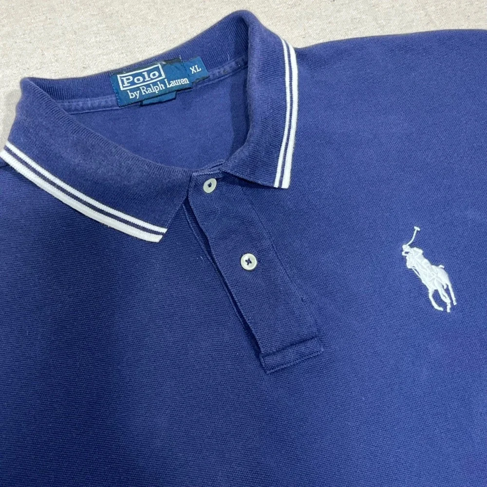 Polo Ralph Lauren Men's XL Navy Blue Polo Shirt Big Pony‎ Embroidered
